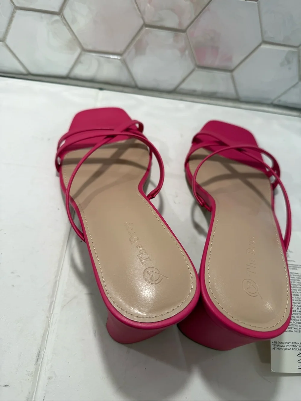 The Drop Woman’s Pink Amelie Strappy Square Toe Heeled Sandals Sz 9.5 NEW Summer